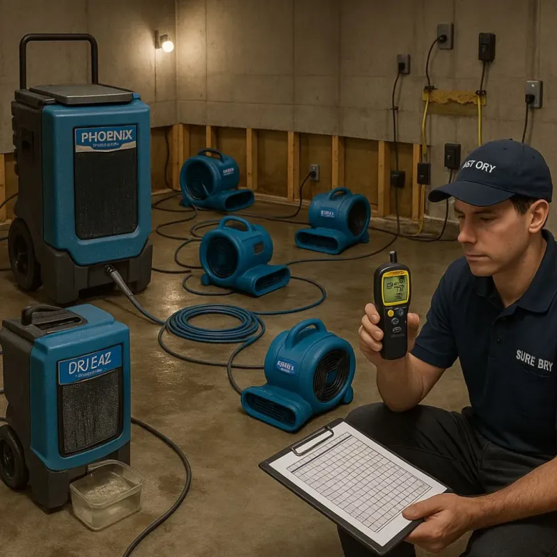 Structural Drying and Dehumidification process in Navesink, NJ